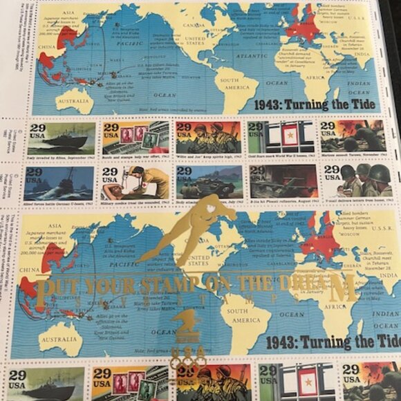 WWII 50th Anniv. Commemorative Series .29 cent stamps 1941, 1942, 1943 - Picture 3 of 4